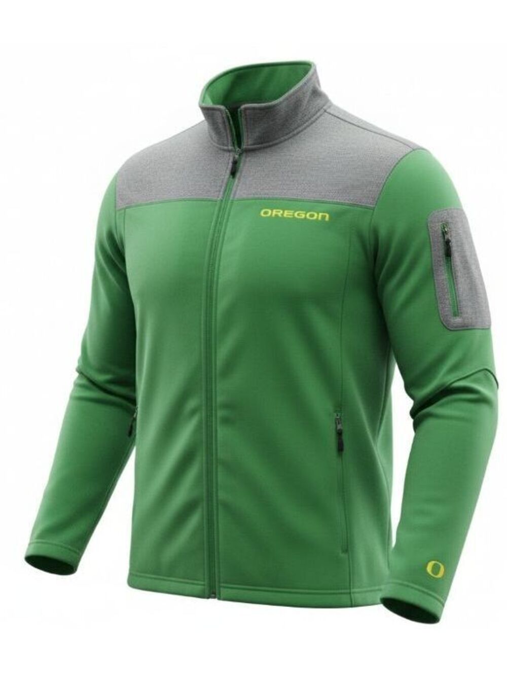 Colosseum Oregon Ducks Men's M Full Zip Jacket Green Gray Fleece Sweatshirt